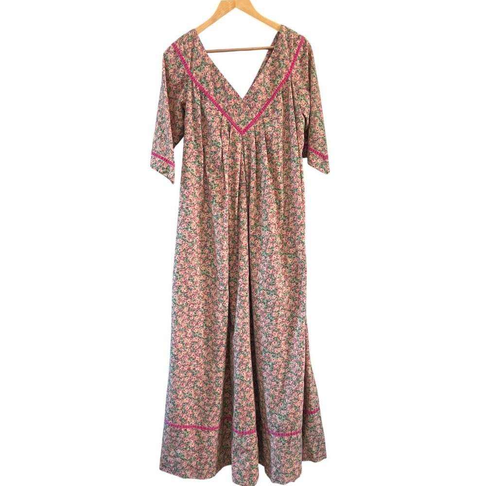 70s Bete Liberty House Hawaii Maxi Dress Cottagecore Floral Muumuu Romantic